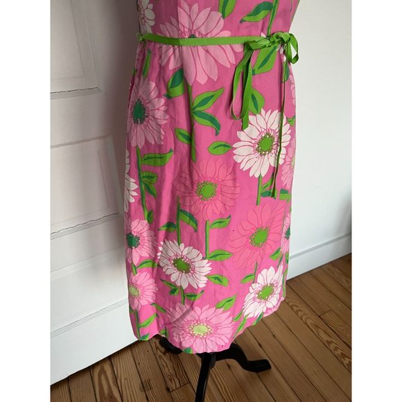 LILLY PULITZER Pink Flower Strapless Dress Sz 6 - Picture 3 of 6